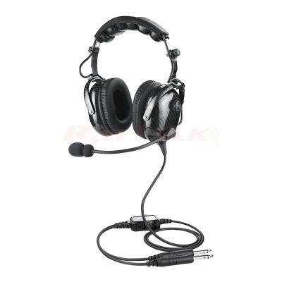 China Professional Lightweight Aviation Headset Fiber PNR Headband Carbon Noise Canceling Aviation Communication Earphone for sale