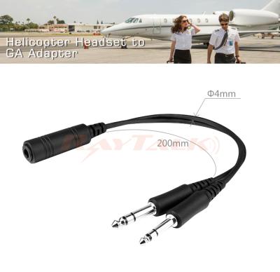 China Aviation Headset Adapter Cable Aviation Headset Adapter Cable for U174 Helicopter Headset to General Aviation Headset Cable Adapter for sale