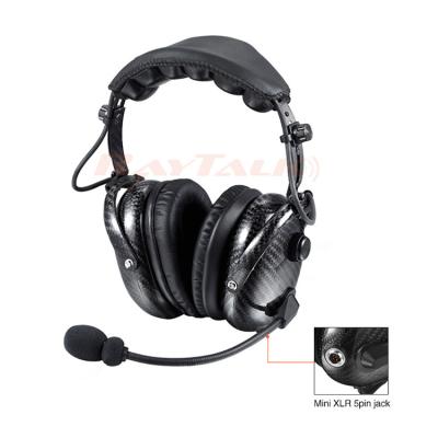 China Headband Two Way Radio Headsets Carbon Fiber Overhead Noise Canceling Headset With XLR 5pin Mini Jack for sale