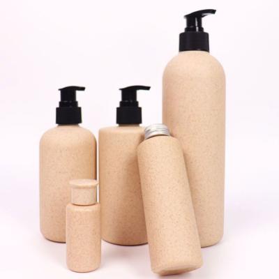 China Cosmetic Reuse Biodegradable Wheat Straw Cosmetic Biodegradable-Packaging Shampoo Bottle 300Ml Bottles for sale