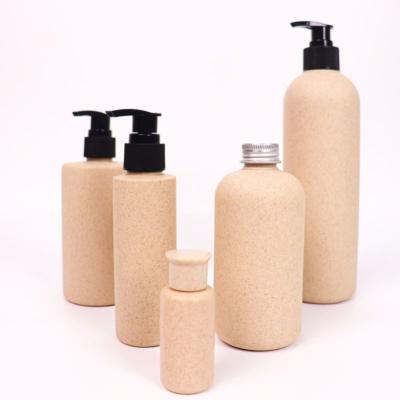 China Cosmetic Recyclable Wheat Straw Lotion Bottle 250Ml Biodegradable Conditioner for sale