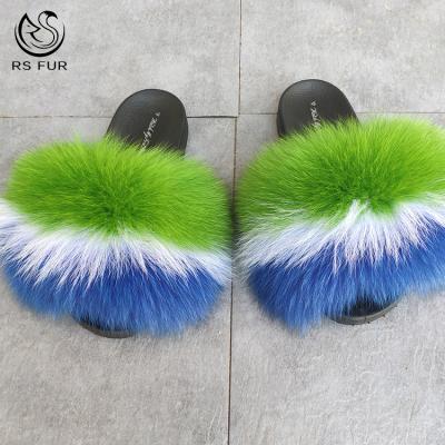 China High Quality Women Anti-slippery Open PVC Fuzzy Slippers Single Toe Fashion Fur Slides Comfortable for sale