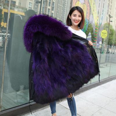 China 2019 Winter Fashion Women Anti-shrink Parka Coat Large Fur Parka With Cheap Price for sale