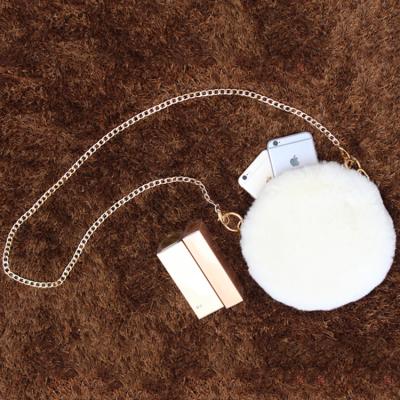 China Sweet Custom Color Lady Simple Round Faux Fur Luxury Handbag for sale