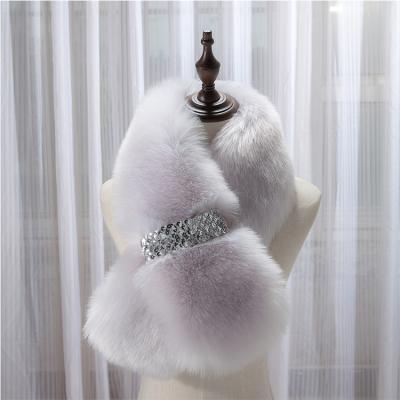 China Luxury High Quality Colorful Short Neckties Sequins Faux Fur Scarf for sale