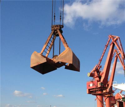 China 16T Mechanical Clamshell Grab Bucket 10m³  For Bulk Cargo Crane , Customized Color for sale