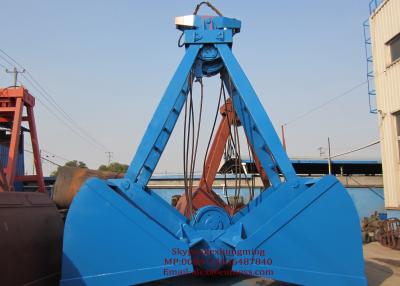 China Low Noise and Safety Mechanical Clamshell Grab Bucket , Four Ropes Grapple 10m³ for sale