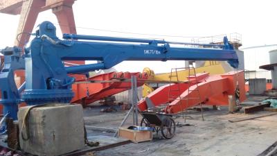 China 7T Marine Boat Hydraulic Telescopic Knuckle Boom Deck Crane High Speed for sale