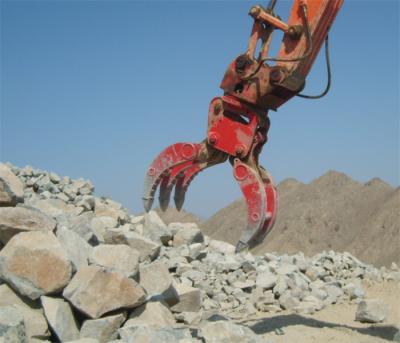 China Bulk Cargo Loading Hydraulic Orange Peel Excavator Grab Bucket / Stone Grabs for sale