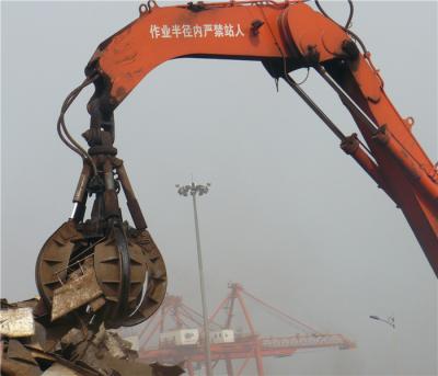 China Hydraulic or Mechanical Excavator Orange Peel Grab for Handling Scrap Metal , Waste Lump for sale