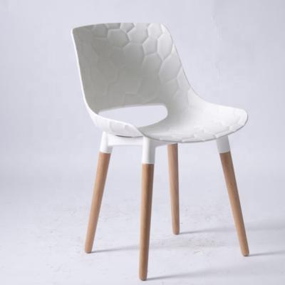 China Professional Manufacturer& Modern Design Furniture Hot Sale White Home Furniture Dining Chairs Scandinavian Plastic Chair Dining Chair With Solid Wood Leg for sale