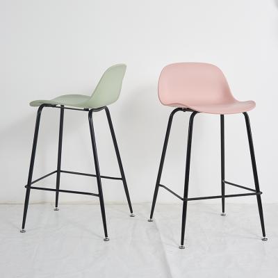 China Modern Design Furniture Plastic Chair Steel Legs Chair Plastic Metal Legs Low Back Dining Steel Chair for sale