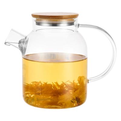 China WITH LID factory outlet high boron silicon water bottle large capacity glass teapot 1800ml coffee milk jug for sale