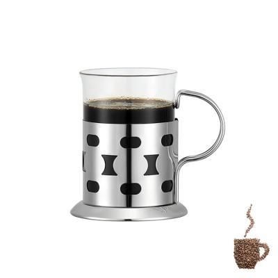 China Customized Sustainable Silver Coffee Cups 200ml Stainless Steel Reusable Coffee Mug for sale