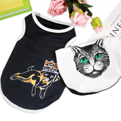 China Medium Pet Cat Printed Vest Dogs Pet Tutu Clothes Viable Wholesale Summer New Simple Pajamas for sale