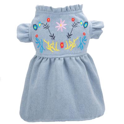 China Viable Pet Apparel Summer Denim Dog Dress Cute Dog Skirt for sale