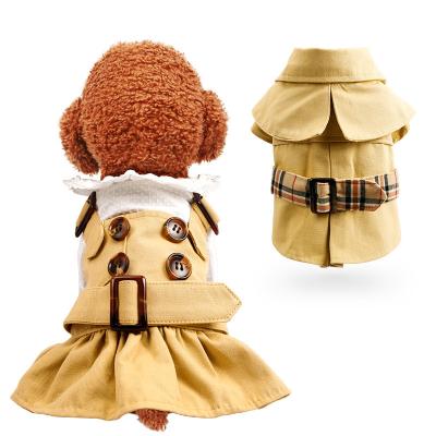 China Viable Hot Sales Dog Series Button Skirt Pet Dress Polyester Small Dog Princess Dress for sale