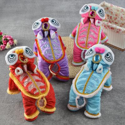 China Viable Winter Teddy Clothing Pet Changeover Lion Dinosaur Quadruped Dog Clothes for sale