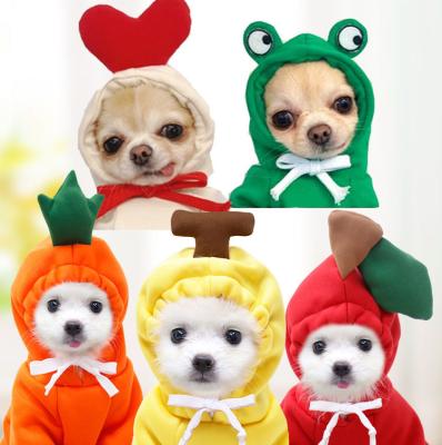 China Lovely Viable Medium Large Dog Cosplay Fruit Fabric Puppy Cat Fall Winter Pet Teddy Sweater Fleece Clothes for sale