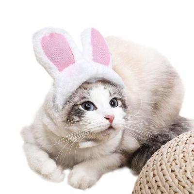 China Viable Wholesale Creative Modeling Pet Rabbit Ear Hats Crossdressing Hats Cat Headwear Cute Performance Props Pet Hats for sale