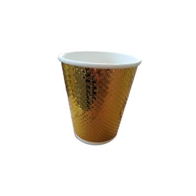 China Best Cup Maker Disposable Custom Printing Double Wall Gold Paper Cups With Lid for sale