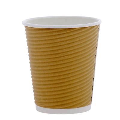 China Disposable 8oz Ripple Wallpaper Cup Heat Insulation High Quality Coffee Mugs for sale