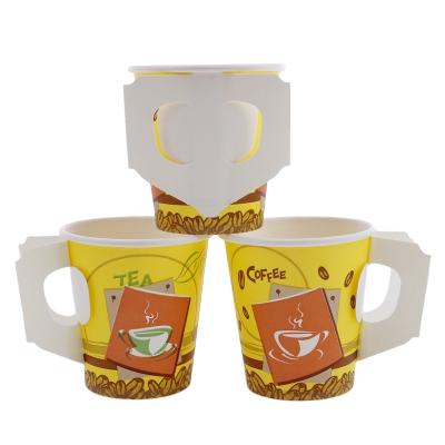 China Eco Friendly Disposable Paper Cup Coffee Packaging Disposable Cup With Handle for sale