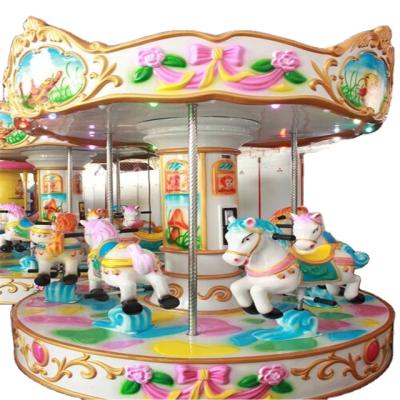 China Amusement Amusement Park Rides 6 Seats Portable Merry Small Kids Go Round Carousel for sale