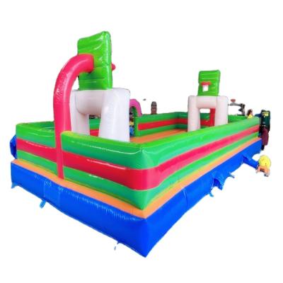 China Ourdoor Inflatable Toys Customized Inflatable Soccer Field Soap Inflatable Soccer Field for sale