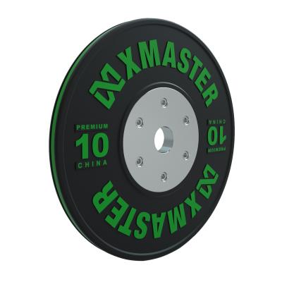 China Xmaster Universal Premium Stripe Training Color Bumper Plate Set Gym Equipment Free Weight for sale