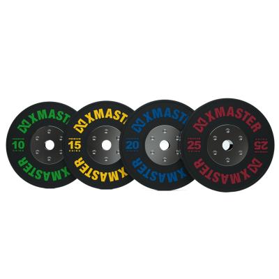 China Universal Rubber Black Bumper Plates Fitness Training Equipment For Barbells for sale