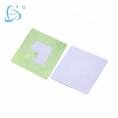 China 40*40mm RUIFEIDI Factory Sale Anti Theft Security Tag Green Ink 8.2mhz Eas RF System Adhesive Sticker Label for sale