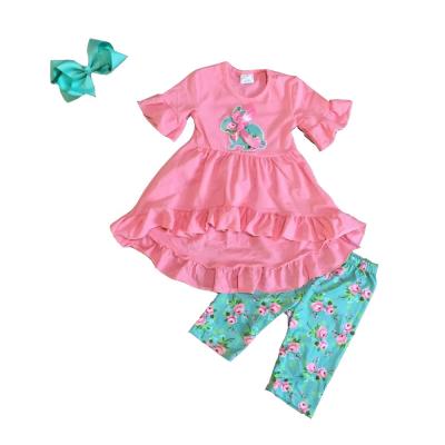 China Spring boutique cotton Easter baby milk Easter bunny outfit girls soft silk capris floral floral RICH for sale