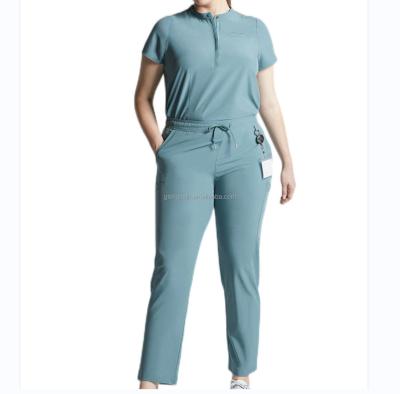 China GloriouIn Regular Female Jogger Scrubs Dispensing Set Hospital Clinic Uniforms Polyester Spandex Stretch Medical Nurse Uniform for sale