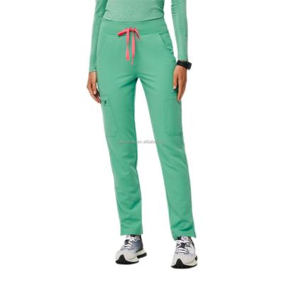 China GloriouIn Regular Female Scrubs Beauty Multiple Rib Elastic Wholesale Medical Uniform Scrubs Set Hospital Pants Jogger 9 Pocket Nurse for sale