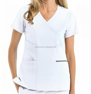 China GloriouIn Regular Female Scrubs Wholesale Classic Y-Neck Household Nurse Scrubs Set Hospital Medical Uniform Zipper Jogger Pouch for sale