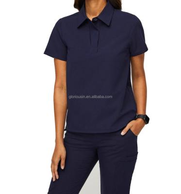 China GloriouIn Regular Female Scrubs Top Nurse Spa Scrubs Shirt Collar 1 Pocket Set Hospital Trotter Pants Beauty Wholesale Medical Uniform for sale