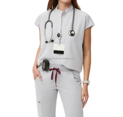 China GloriouIn Best Selling Style Stretch FabricTop Regular Female Nurse Uniforms Jogger Scrubs Set Hospital Clinic Dispensing Medical Uniform for sale