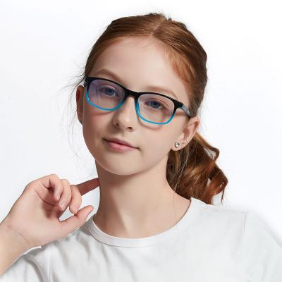 China Blue Computer Light Blocking Glasses Boys Girls Blocking Blue Light Blocking Eyesight Tr90 Anti Radiation Glasses Candy Color Light Children Kids With Case Strap for sale