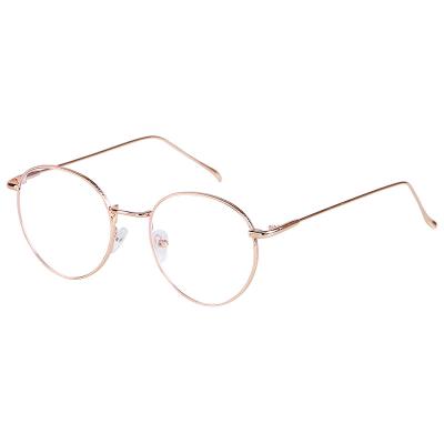 China Wholesale 2021Fashion Blue Light Custom Anti Blue Light Logo Gaming Metal Eyeglasses Anti Blocking Round Glasses For Reading Computer TV Phones for sale