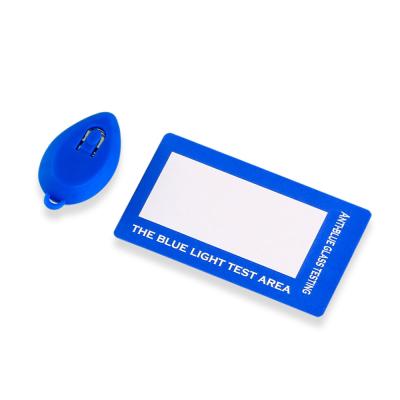 China Test blue light optical test card Bluelight blocking reusable blue light proof test card lamp UV proof PVC anti proof test kits for sale