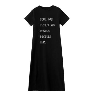 China Customized soft medium long T-shirt women's soft medium long T-shirt dress skirt factory price wholesale direct sales for sale