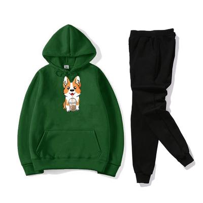 China Cute Dog Pattern Cartoon Set Hooded Women's Wearable Pattern Women's Keji Cloth Keji Sweater Hoodie Winter for sale