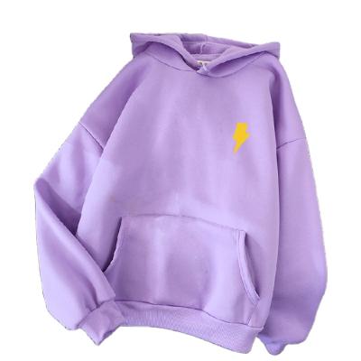 China David Small Cloth Left Chest Snap Print Hoodie With Velvet Women's Hoodie Loose Couple Hoodie for sale