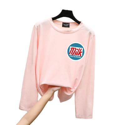 China Long Sleeve T-shirt Men And Women Soft Fashionable Printing Clothes Loose Leisure Shirts Wholesale for sale