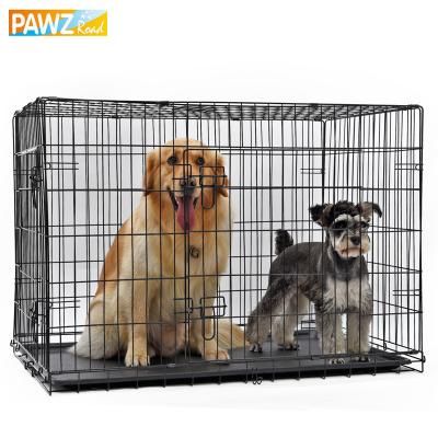 China Fashion Collapsible Double Door Pet Kennel Crate Easy Install Fit Your Pets 5 Size Dog Room With Mat for sale