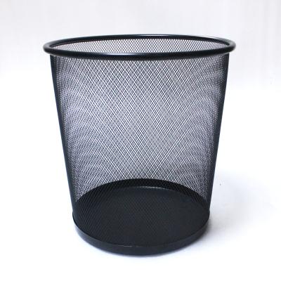 China Metal Grid Paper Basket Garbage Bin Office Stored Multicolor Waste Bin for sale