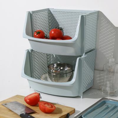 China Kitchen Plastic Vegetable Basket Storage Stackable Basket for sale