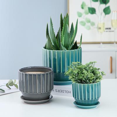 China Contemporary Garden Supplies Manufacturer Custom Small Ceramic Plant Pots Decor Garden Flower Pots & Planters for sale