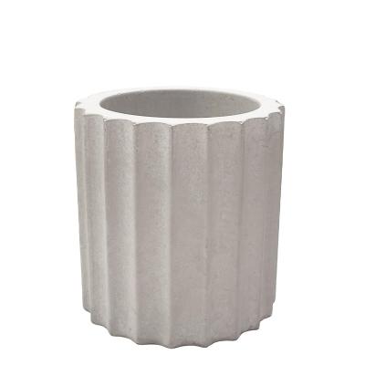 China Home Decoration Wholesale Body Aromatherapy Luxury Wholesale Vertical Stripe Plaster Candle Jar for sale